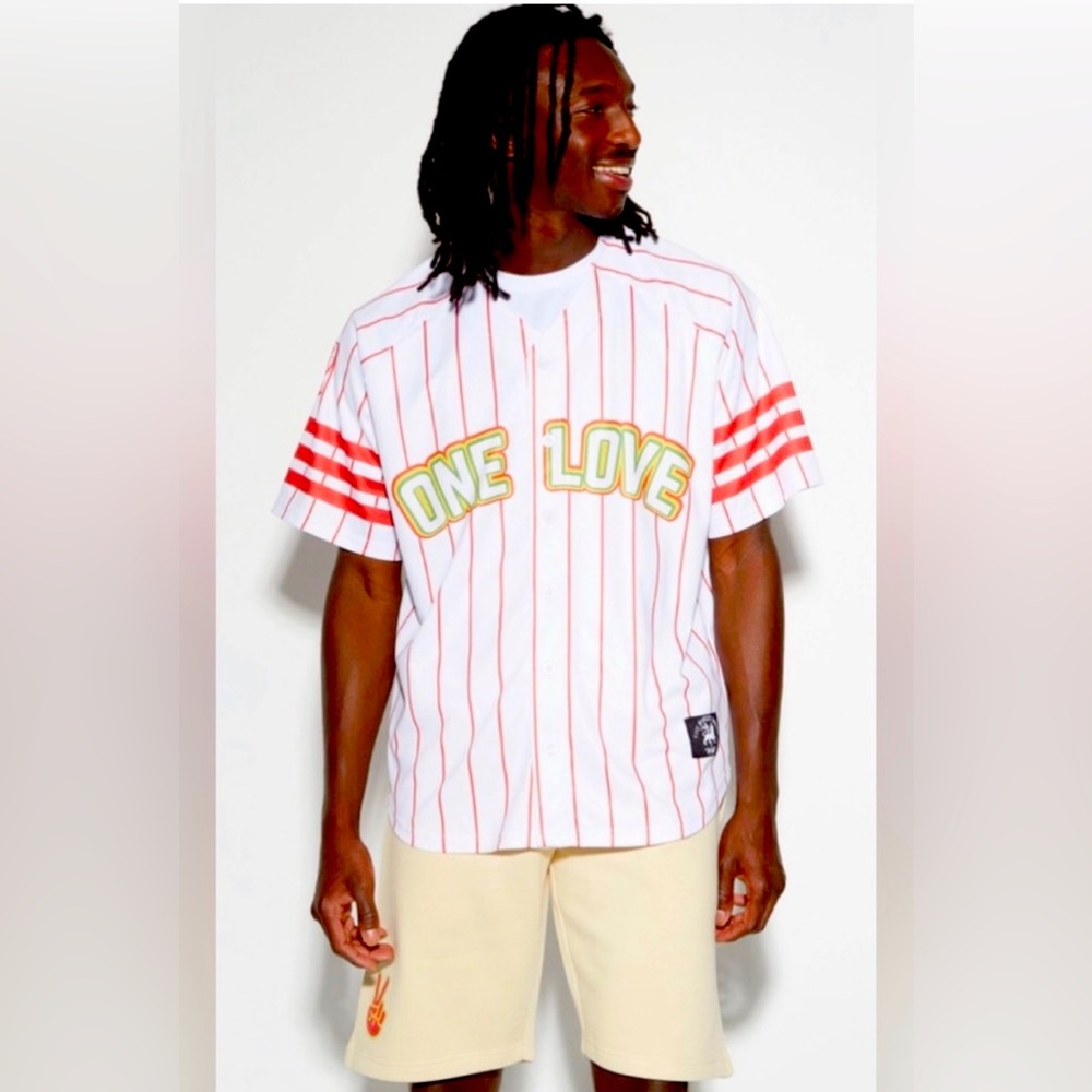 Defend Brooklyn, One Love Striped White and Red Men's Shirt